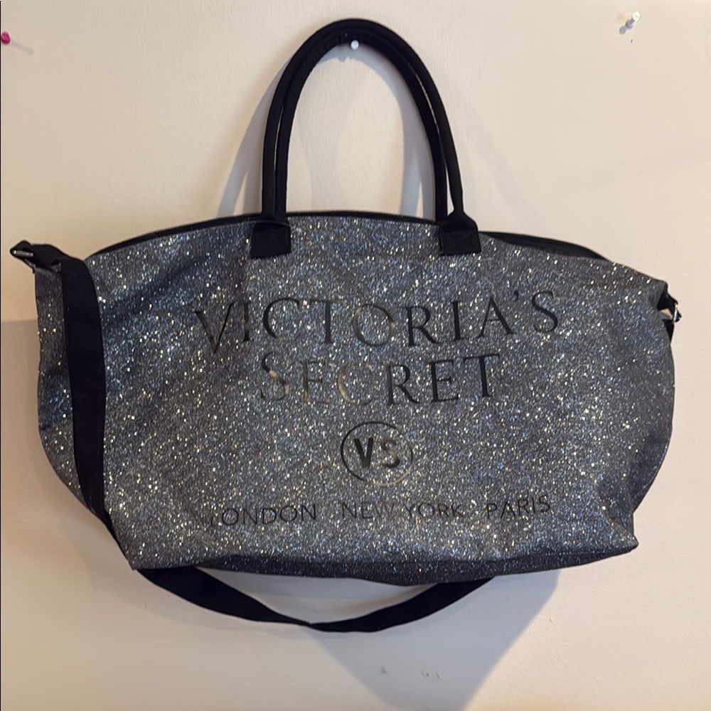 Victoria's Secret Silver and Black Glamorous Tote